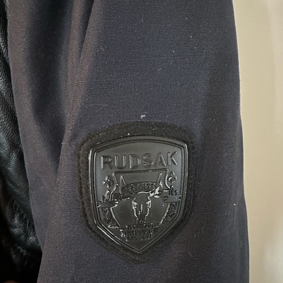 Rudsak Blue Parka size Medium with Fur and Leather - Picture 3 of 13